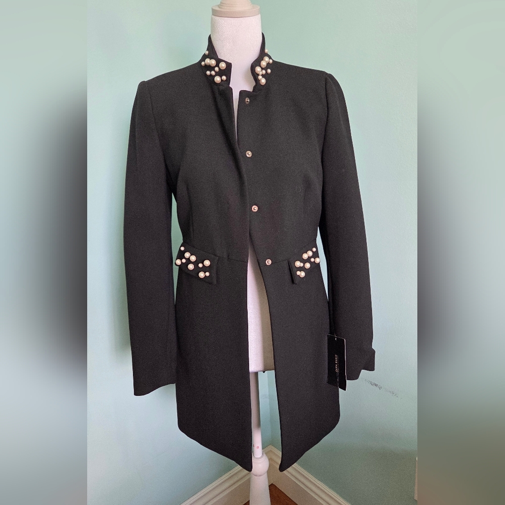 Zara Black Jacket with Pearl Details